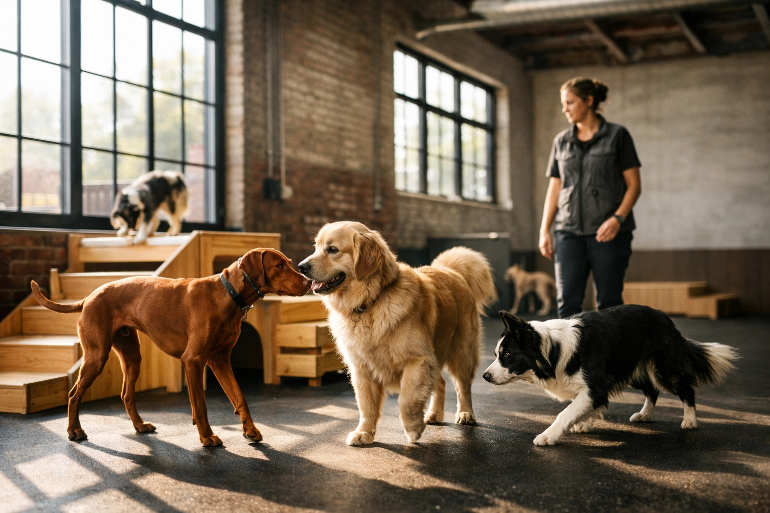 Kentucky dog daycare group play area illustrating the need for animal-to-animal liability coverage.